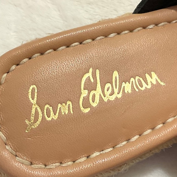 Sam Edelman Black Austin Espadrille Closed Toe Sandal Tumbled Leather 7.5M - Picture 13 of 14